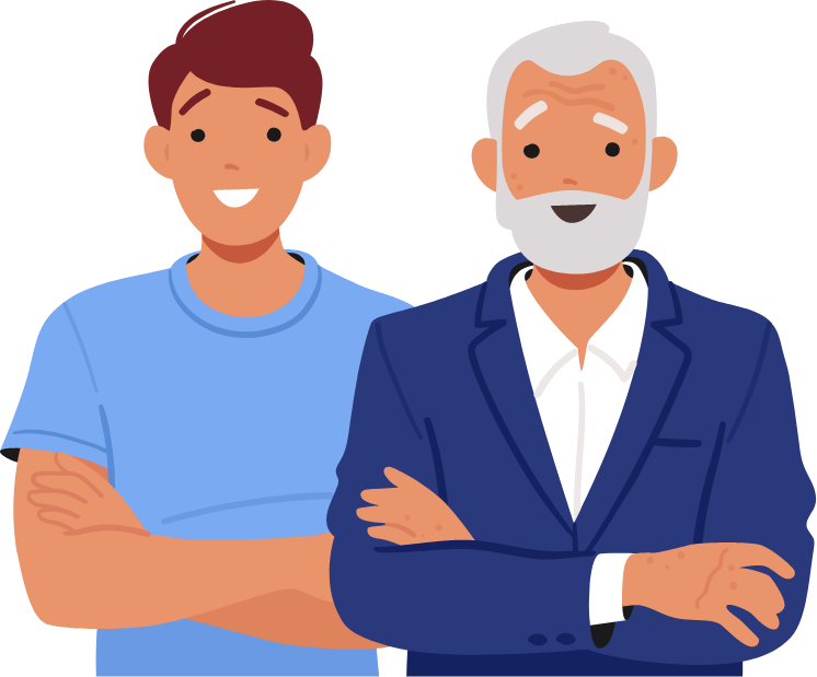 graphic of men