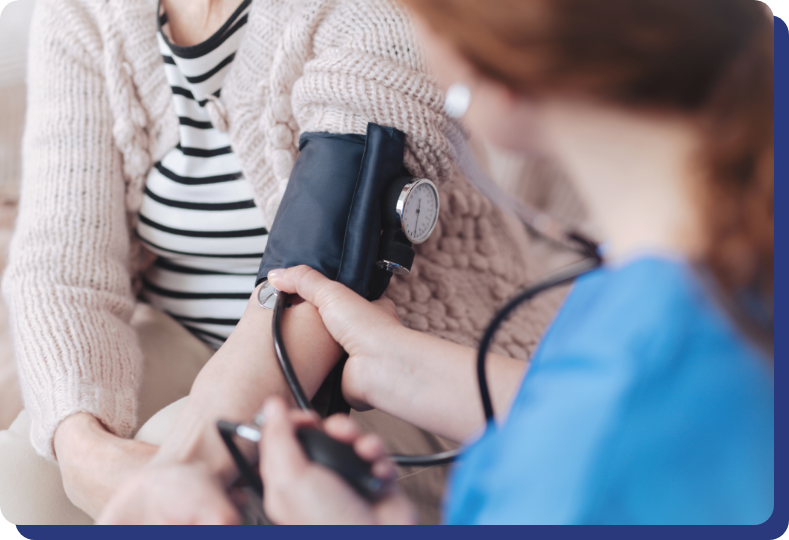 senior patient receiving primary care at home